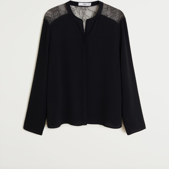 NWT Mango Lace Panel Blouse - Picture 6 of 10